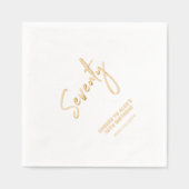 応援70 | 大人モダン70歳の誕生日パーティー 箔ナプキン (正面)