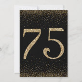 応援75年サプライズ誕生日パーティブラック 招待状 (裏面)