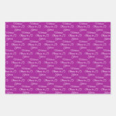 応援75年パープルマゼンタ75誕生日 ラッピングペーパーシート (正面3)