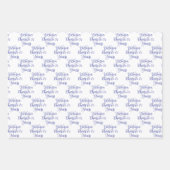 応援75年パープルマゼンタ75誕生日 ラッピングペーパーシート (正面2)