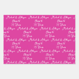 応援75年ピンクラベンダー75周年記念 ラッピングペーパーシート