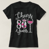 応援80年の古いギフト80th誕生日クイーンDri Tシャツ (デザイン正面)