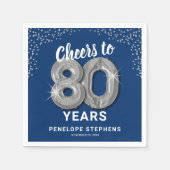 応援80年アダルト誕生日ナプキンス スタンダードカクテルナプキン (正面)