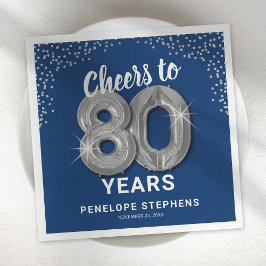 応援80年アダルト誕生日ナプキンス スタンダードカクテルナプキン