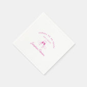 応援80年ピンク80誕生日カスタム スタンダードカクテルナプキン (角)