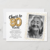応援80年80誕生日写真 招待状 (正面)