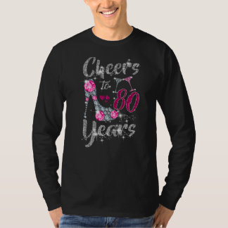 応援80年80th誕生日ワインシューズディアモ tシャツ