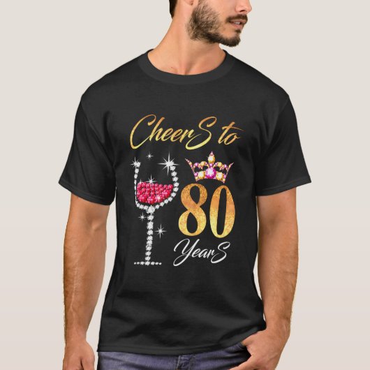 応援80年80th誕生日Annivに最適 Tシャツ (正面)