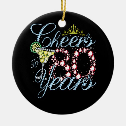 応援80歳80誕生日80歳まで セラミックオーナメント (正面)