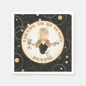応援80 for Herおもしろい金ゴールドブラック80誕生日 スタンダードカクテルナプキン (正面)