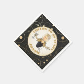 応援80 for Herおもしろい金ゴールドブラック80誕生日 スタンダードカクテルナプキン (角)