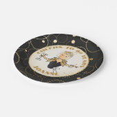 応援80 for Herおもしろい金ゴールドブラック80誕生日 ペーパープレート (アングル)