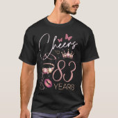 応援83歳83歳の誕生日パーティー女性Q Tシャツ (正面)