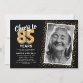 応援85誕生日写真 招待状 (正面)