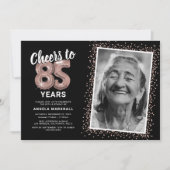 応援85誕生日写真 招待状 (正面)