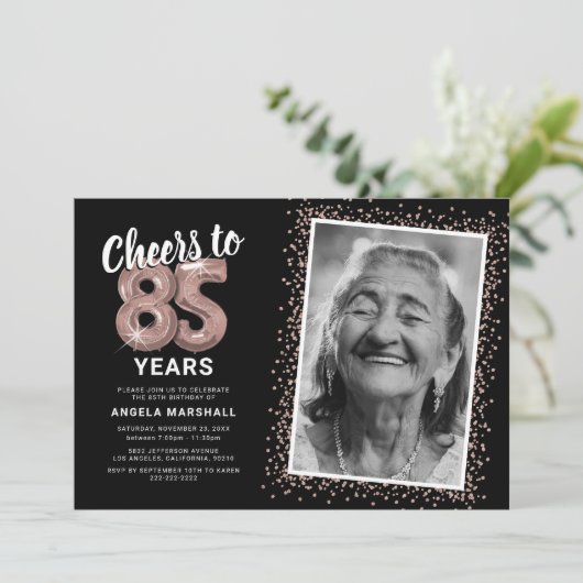 応援85誕生日写真 招待状 (スタンド正面)