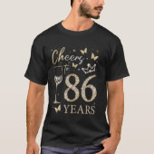応援86歳86誕生日B日パーティーW Tシャツ (正面)