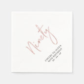 応援90バラ金ゴールド90th誕生日パーティー スタンダードカクテルナプキン (正面)