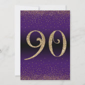 応援90年サプライズ誕生日パーティー、紫 招待状 (裏面)