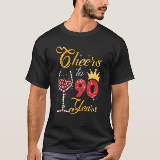 応援90年1933 90誕生日ワインダイヤモンド Tシャツ (正面)