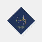 応援90th金ゴールド&海軍90th誕生日パーティー スタンダードカクテルナプキン (角)