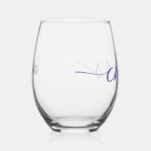 応援!おもしろい美しいタイポグラフィと名前 ステムなしワイングラス (右)