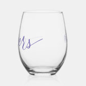 応援!おもしろい美しいタイポグラフィと名前 ステムなしワイングラス (左)