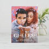 応援 |お洒落タイポグラフィと写真の新年 シーズンカード (スタンド正面)