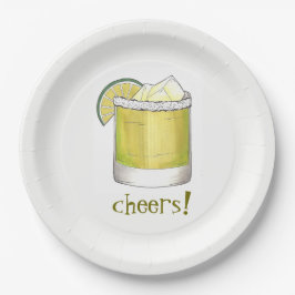 応援!お祝いマルガリタカクテルパーティーデコール ペーパープレート