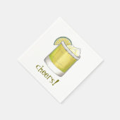 応援!お祝いマルガリタカクテルパーティードリンク スタンダードカクテルナプキン (角)