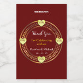 応援&エレガントウェディングパーティーイベントミニ ワインラベル (シングルラベル)