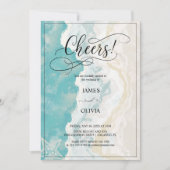 応援!エレガントビーチ結婚式招待状 招待状 (正面)