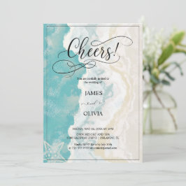 応援!エレガントビーチ結婚式招待状 招待状