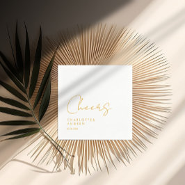 応援!エレガント,ミニマル手書き スタンダードカクテルナプキン