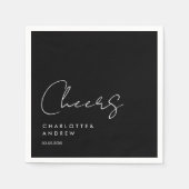 応援!エレガント,ミニマル手書き スタンダードカクテルナプキン (正面)