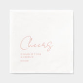 応援!エレガント,ミニマル手書き 箔ナプキン (正面)