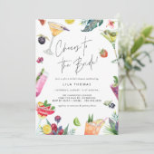 応援 |カクテルパーティーサマーブライダルシャワー 招待状 (スタンド正面)