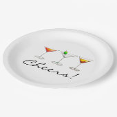 応援!カクテルマルティニコスモマンハッタンドリンク ペーパープレート (アングル)