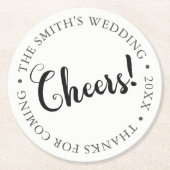 応援! カスタマイズ可能なパーティー ラウンドペーパーコースター (正面)