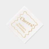 「応援」カスタマイズ可能なメッセージウェー縁どブパーティー 箔ナプキン (右)