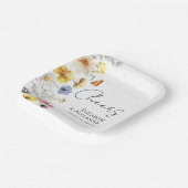 応援 |カラフルワイルドフラワー結婚ボホ ペーパープレート (傾斜あり)