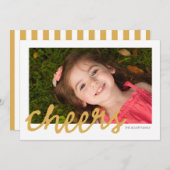 応援 – クリスマスフォトカード シーズンカード (正面/裏面)