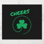 応援，クローバー，シャムロック，アイリッシュグリーン，St patricks ビールラベル (シングルラベル)