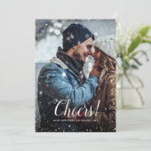 応援 |グリッツフェイクグリッターフォトオーバーレイ新年 シーズンカード (スタンド正面)