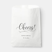 応援!シンプルスエレガントクリプト白結婚式の引き出物 フェイバーバッグ (正面)