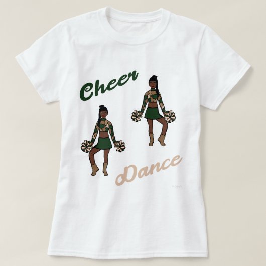 応援/ダンスTシャツグリーン迷彩柄) Tシャツ (デザイン正面)