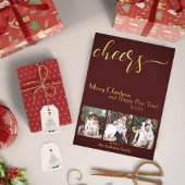 応援!ハッピーニューイヤー2024スクリプトホリデーカード 招待状