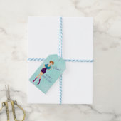 応援!ハッピーバースデーパーティーガールホールディングカクテル ギフトタグ (より糸付き)