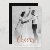 応援 |バラ金ゴールドのおめでとう新年の写真 シーズンカード (正面/裏面)