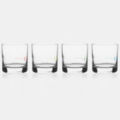 応援! – パステルレインボーおもしろいタイポグラフィ名 ウイスキーグラス (右)